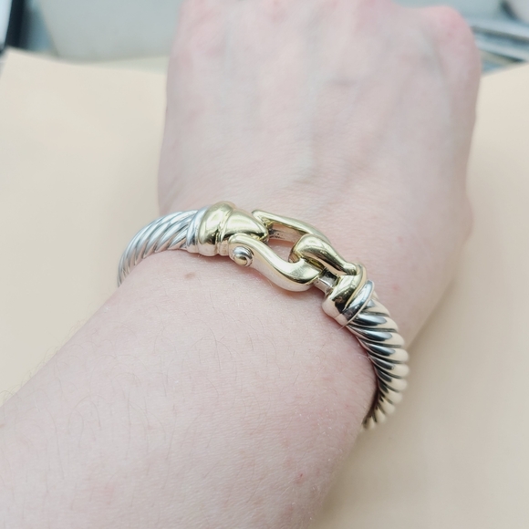 David Yurman 10mm Waverly Cable Bracelet With Gold - Picture 10 of 14